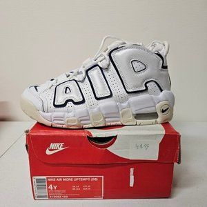 Brand New Nike Air More Uptempo White Midnight Navy (GS) size 4Y